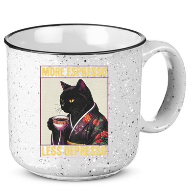 More Espresso Less Depresso Kimono Cat Japanese 15oz Campfire Ceramic Mug