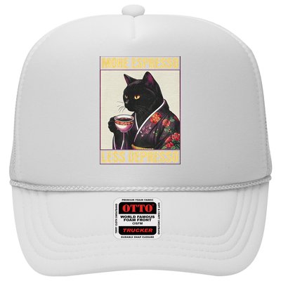 More Espresso Less Depresso Kimono Cat Japanese Hat