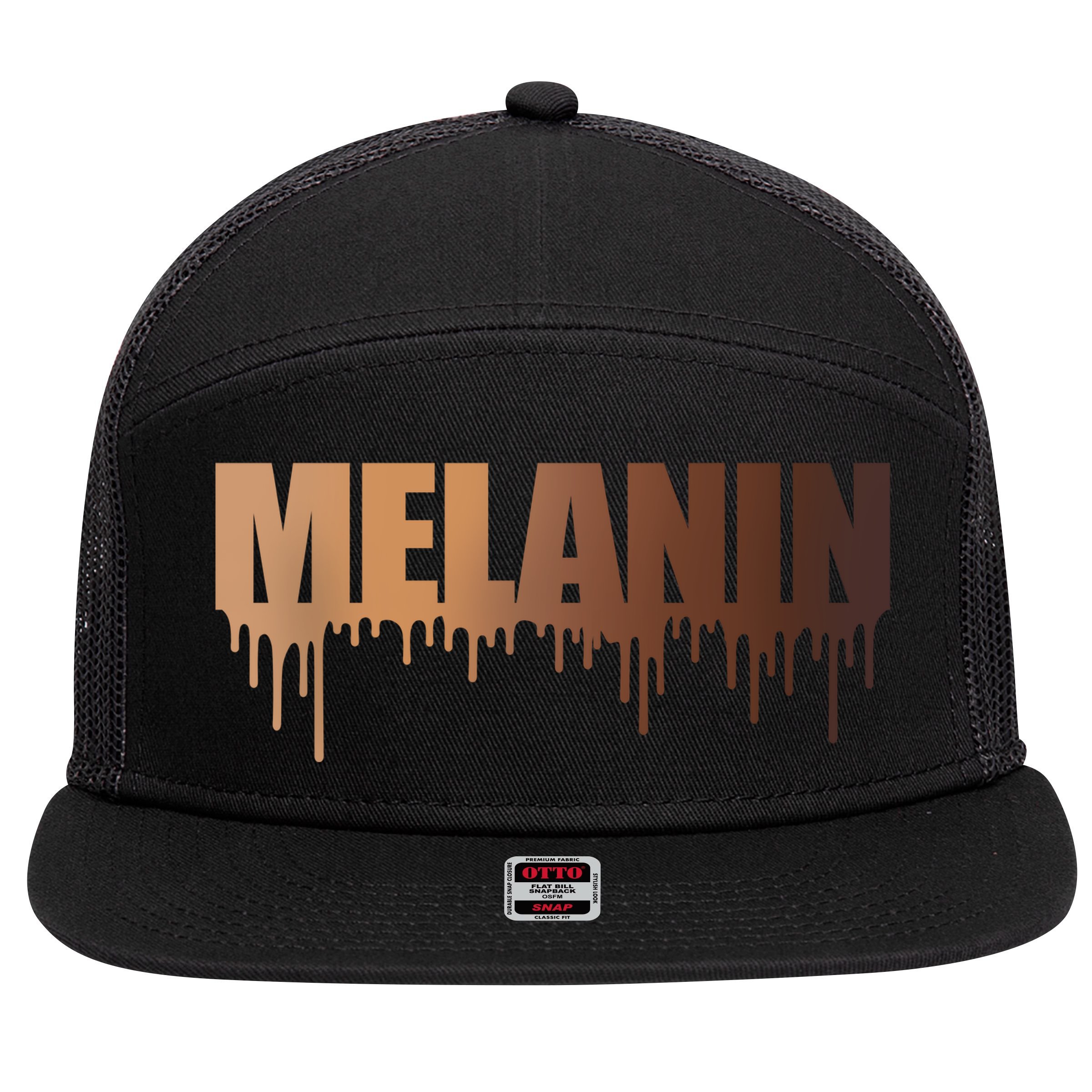 MELANIN 7 Panel Mesh Trucker Snapback Hat