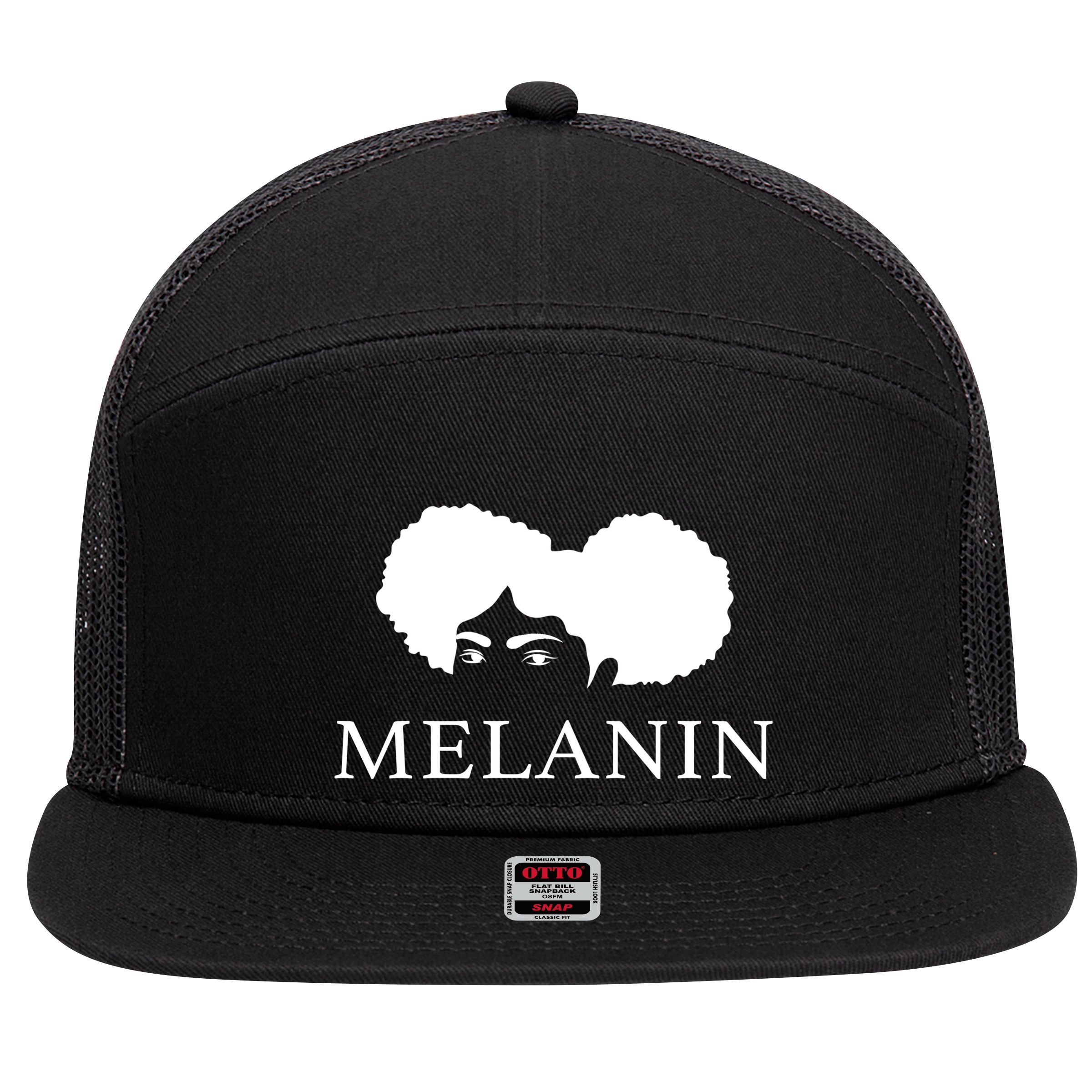 Melanin Afro 7 Panel Mesh Trucker Snapback Hat