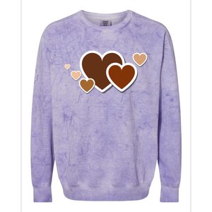 Melanin Diversity Hearts Colorblast Crewneck Sweatshirt