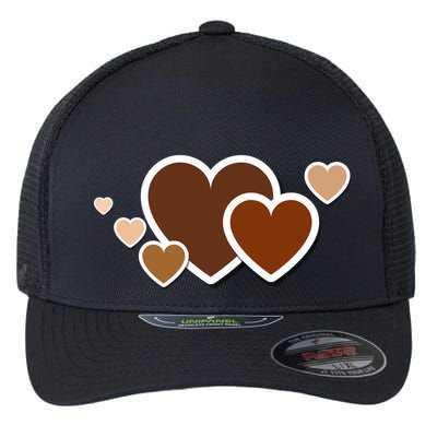 Melanin Diversity Hearts Flexfit Unipanel Trucker Cap