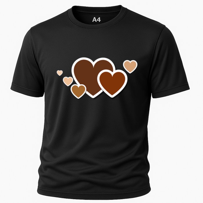Melanin Diversity Hearts Cooling Performance Crew T-Shirt