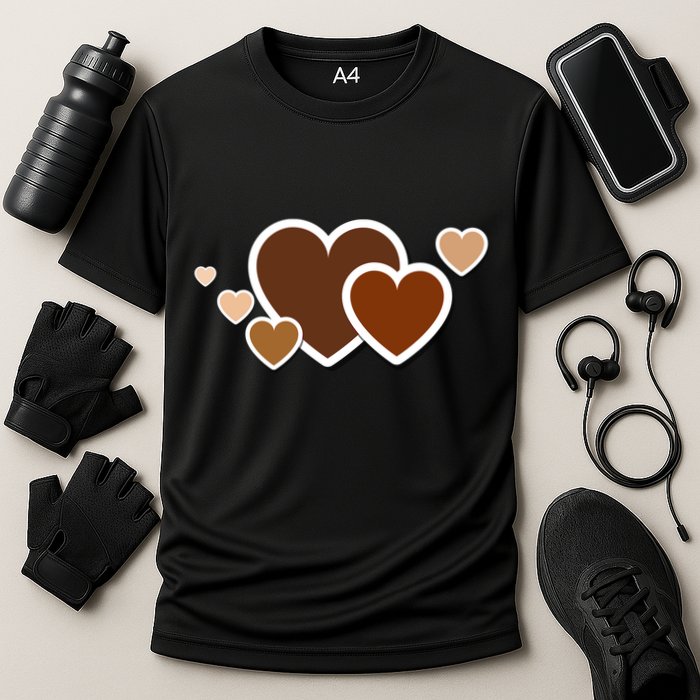 Melanin Diversity Hearts Cooling Performance Crew T-Shirt
