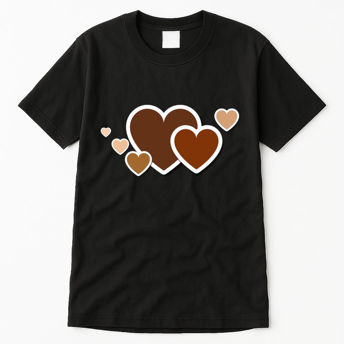 Melanin Diversity Hearts Tall T-Shirt
