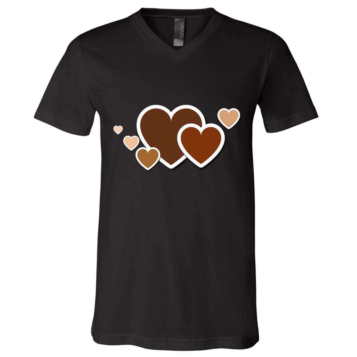 Melanin Diversity Hearts V-Neck T-Shirt