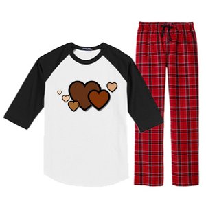 Melanin Diversity Hearts Raglan Sleeve Pajama Set