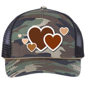 Melanin Diversity Hearts Retro Rope Trucker Hat Cap