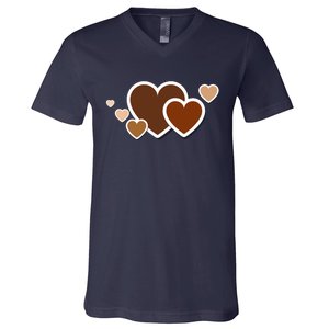 Melanin Diversity Hearts V-Neck T-Shirt