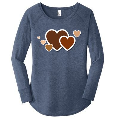 Melanin Diversity Hearts Women's Perfect Tri Tunic Long Sleeve Shirt