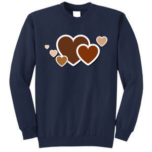 Melanin Diversity Hearts Tall Sweatshirt