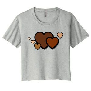 Melanin Diversity Hearts Women's Crop Top Tee