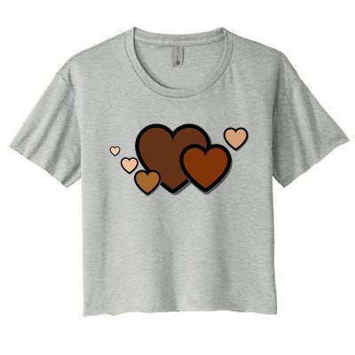 Melanin Diversity Hearts Women's Crop Top Tee