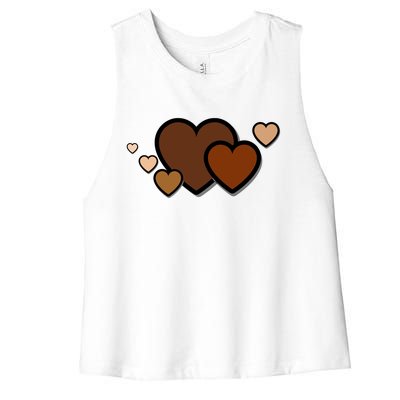 Melanin Diversity Hearts Women's Racerback Cropped Tank