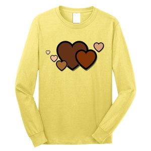 Melanin Diversity Hearts Long Sleeve Shirt