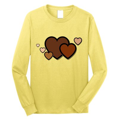 Melanin Diversity Hearts Long Sleeve Shirt