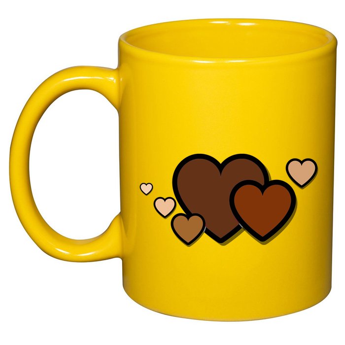 Melanin Diversity Hearts 11oz C Handle Ceramic Mug
