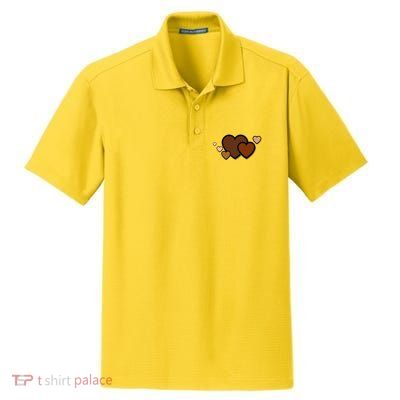 Melanin Diversity Hearts Dry Zone Grid Polo