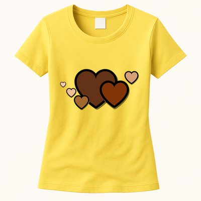Melanin Diversity Hearts Womens T-Shirt