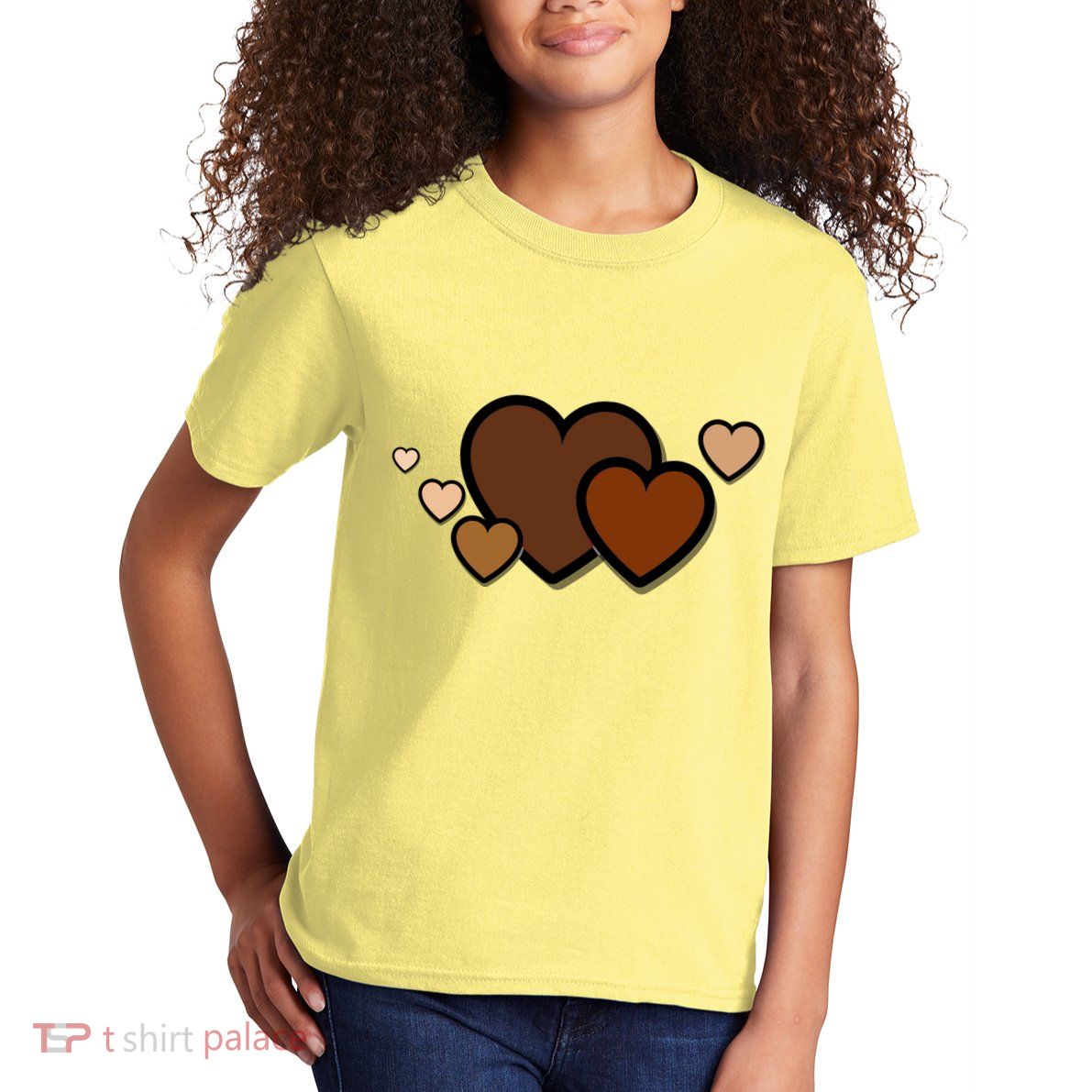 Melanin Diversity Hearts Kids T-Shirt