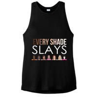 Melanin Every Shade Slays Ladies PosiCharge Tri-Blend Wicking Tank