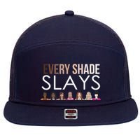 Melanin Every Shade Slays 7 Panel Mesh Trucker Snapback Hat