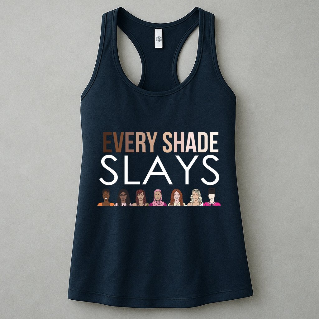 Melanin Every Shade Slays Womens Tank Top