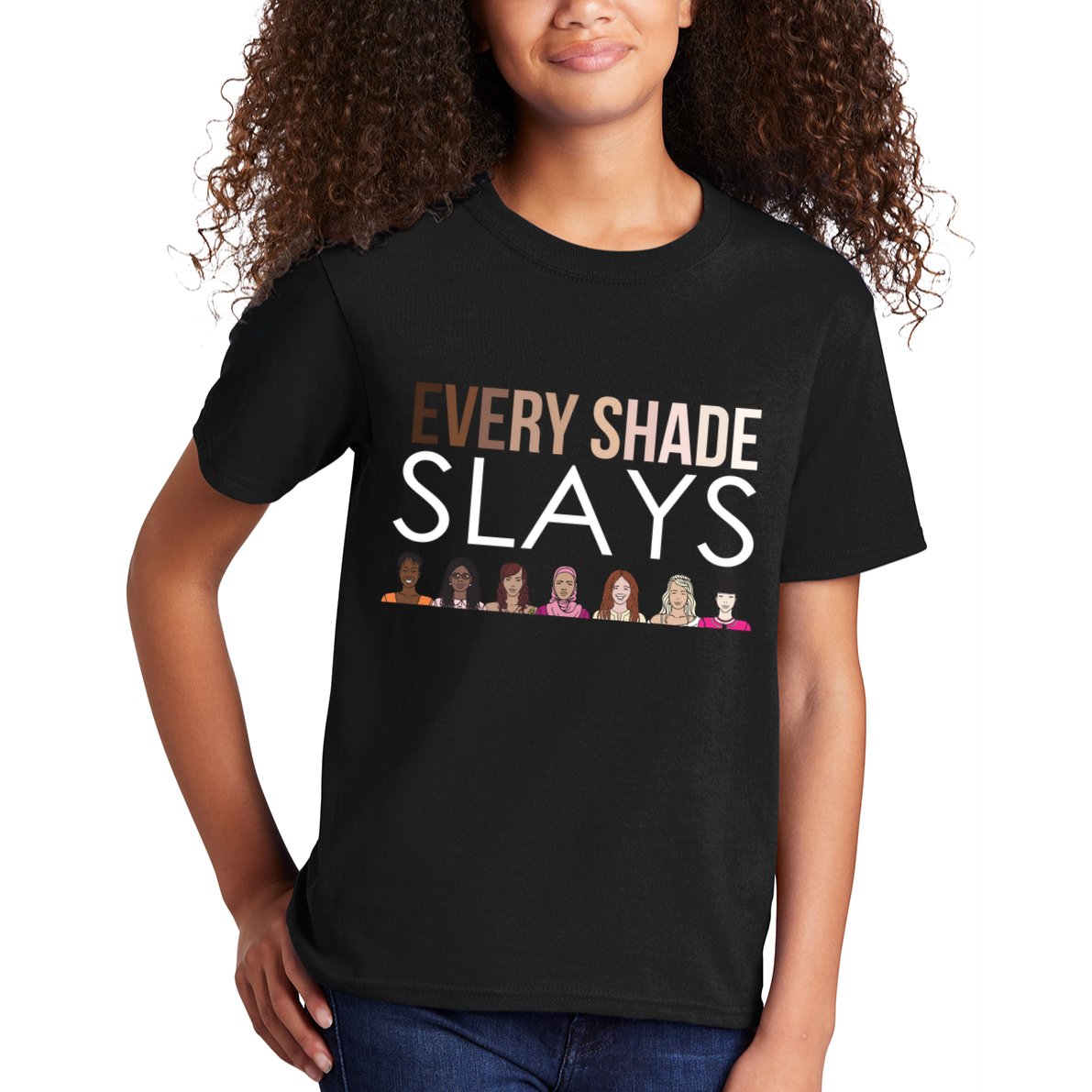 Melanin Every Shade Slays Kids T-Shirt