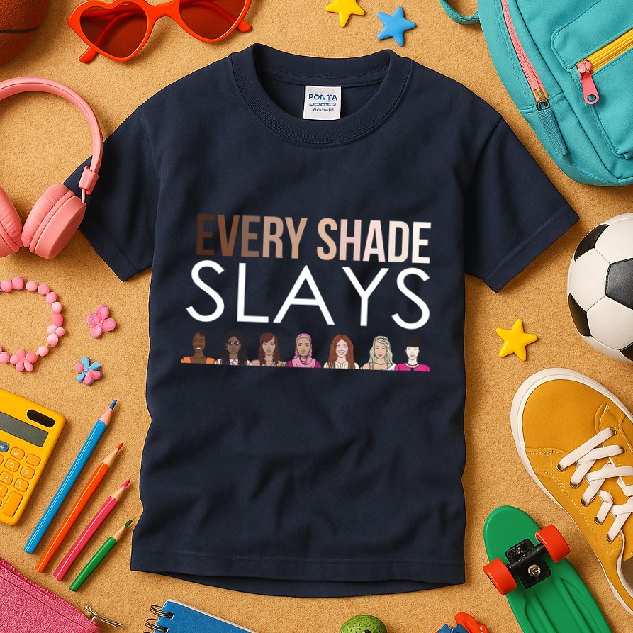 Melanin Every Shade Slays Kids T-Shirt