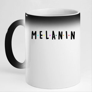 Melanin Logo 11oz Black Color Changing Mug