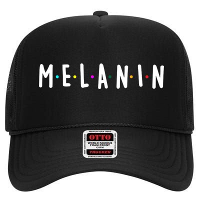 Melanin Logo High Crown Mesh Back Trucker Hat