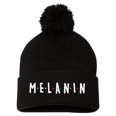 Melanin Logo Pom Pom 12in Knit Beanie