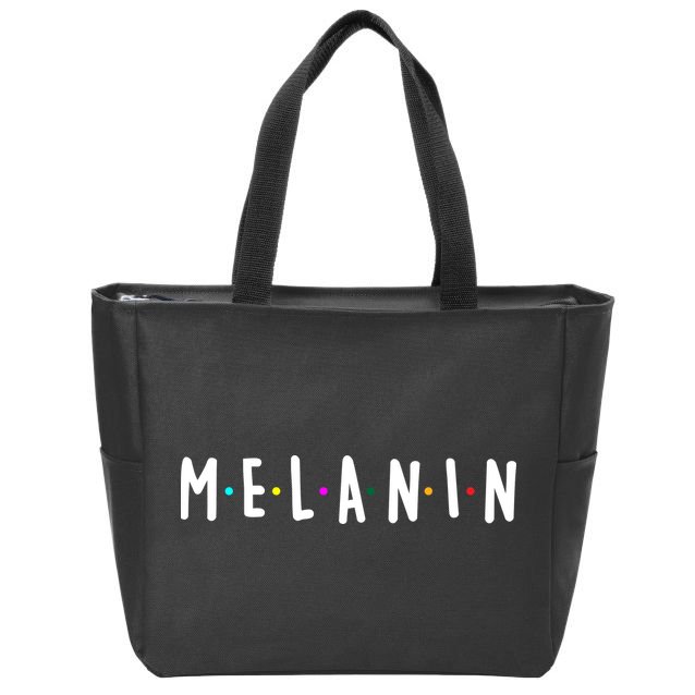 Melanin Logo Zip Tote Bag