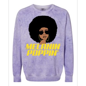 Melanin Poppin Proud African Pride Colorblast Crewneck Sweatshirt