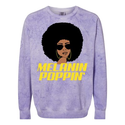 Melanin Poppin Proud African Pride Colorblast Crewneck Sweatshirt