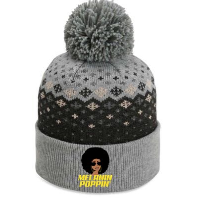 Melanin Poppin Proud African Pride The Baniff Cuffed Pom Beanie