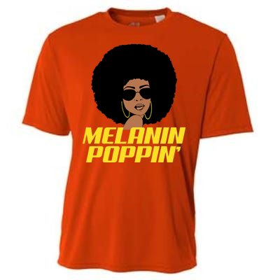 Melanin Poppin Proud African Pride Cooling Performance Crew T-Shirt