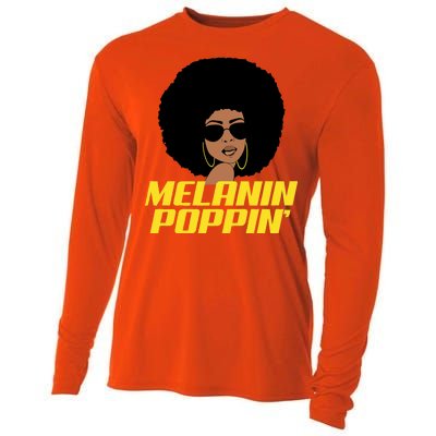 Melanin Poppin Proud African Pride Cooling Performance Long Sleeve Crew