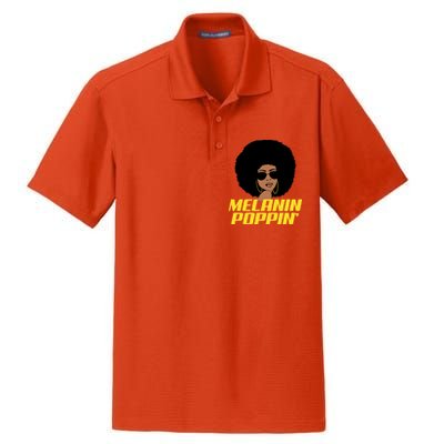 Melanin Poppin Proud African Pride Dry Zone Grid Polo