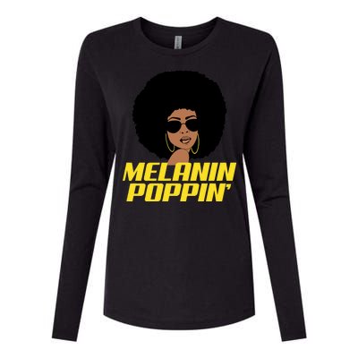 Melanin Poppin Proud African Pride Womens Cotton Relaxed Long Sleeve T-Shirt