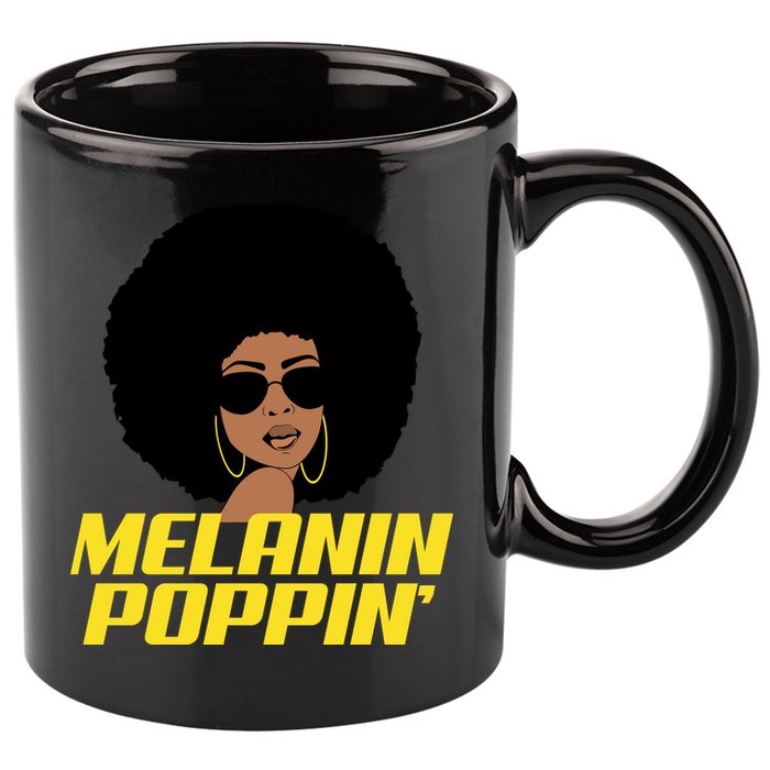 Melanin Poppin Proud African Pride 11oz C Handle Ceramic Mug
