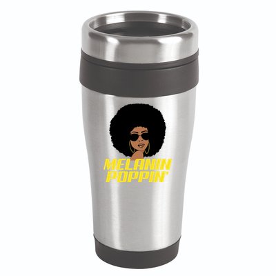 Melanin Poppin Proud African Pride 16oz Travel Tumbler