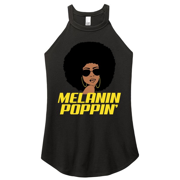 Melanin Poppin Proud African Pride Women's Perfect Tri Rocker Tank