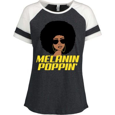 Melanin Poppin Proud African Pride Enza Ladies Jersey Colorblock Tee