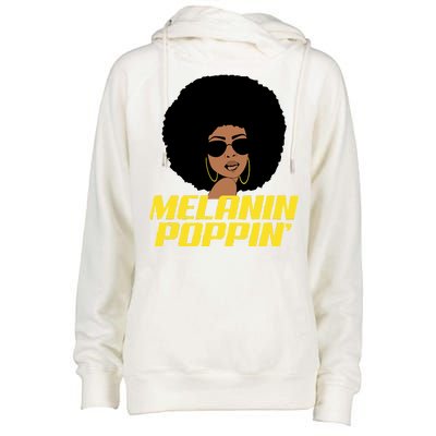 Melanin Poppin Proud African Pride Womens Funnel Neck Pullover Hood