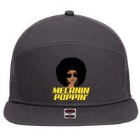 Melanin Poppin Proud African Pride 7 Panel Mesh Trucker Snapback Hat