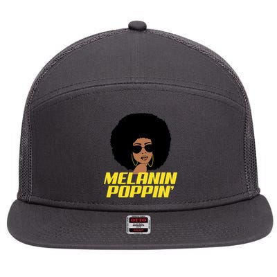 Melanin Poppin Proud African Pride 7 Panel Mesh Trucker Snapback Hat