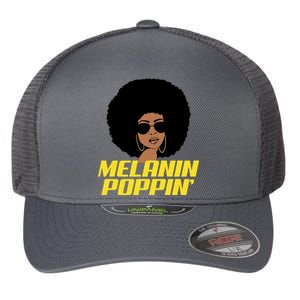 Melanin Poppin Proud African Pride Flexfit Unipanel Trucker Cap