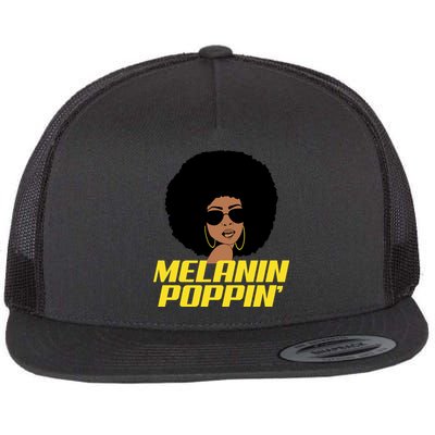 Melanin Poppin Proud African Pride Flat Bill Trucker Hat