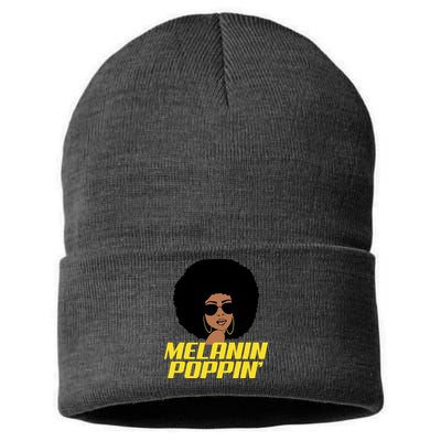 Melanin Poppin Proud African Pride Sustainable Knit Beanie